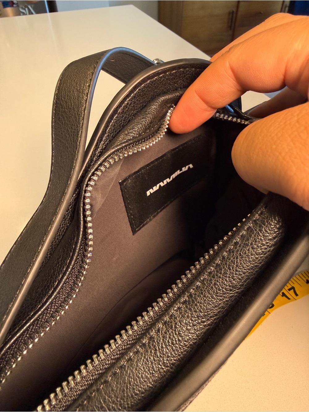 NAMILIA - Prince Albert Bag in Black and Silver Hardware - Picture 10 of 12